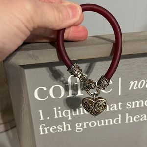 Heart bracelet silver red